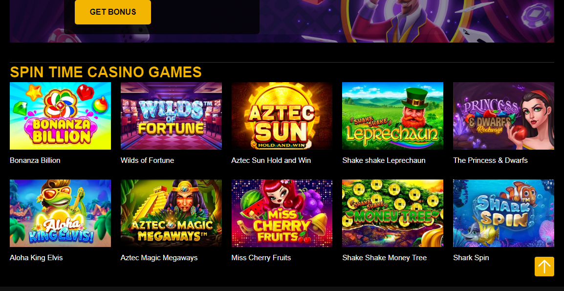 Spintime Casino Desktop screenshot